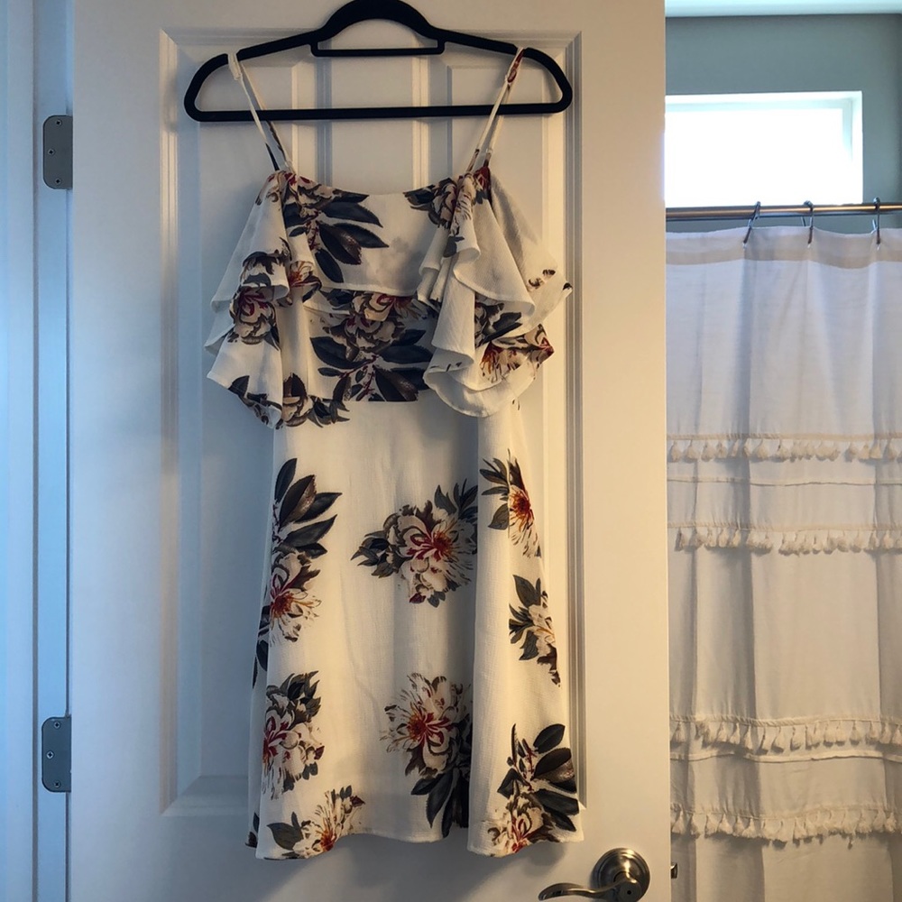 Fit and Flare Floral Off The Shoulder Dress